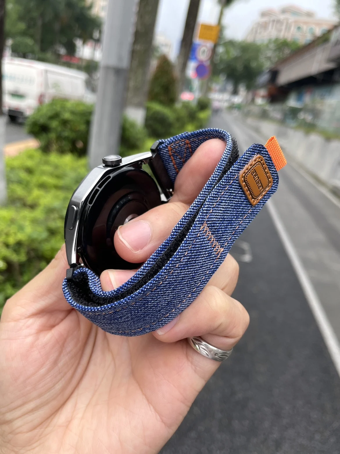 Denim Suitable for Huawei Watch GT4 Strap GT3Pro Velcro 2 Loop watch3 Xiaomi OPPO