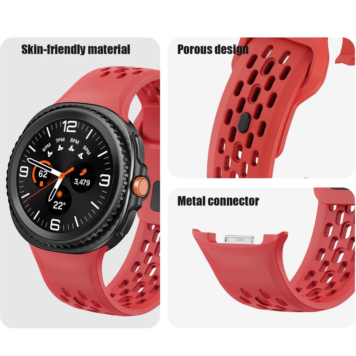 Silicone Strap for Samsung Galaxy Watch 8 40 44mm/8 Classic Sport Mesh Reverse Buckle Men Women Band for Galaxy 8 40 44mm Band