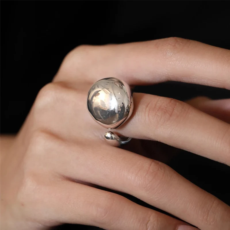 Foxanry Smooth Irregular Geometric Rings For Women Couples Fashion Creative Design Simple Temperament Daily Jewelry Accessories