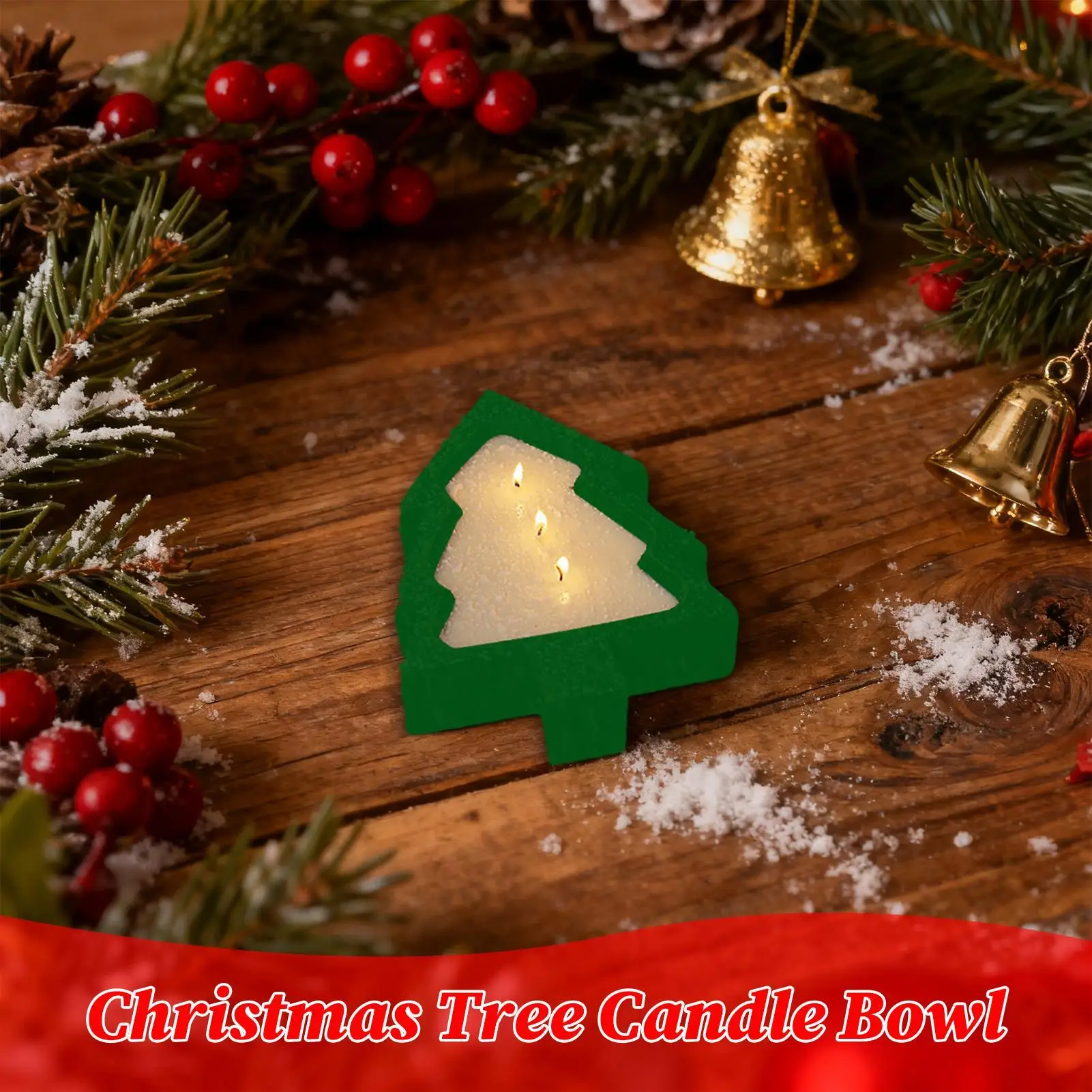 Christmas Tree Candle Bowl Dough Bowl Candle Rustic Christmas Tree Home Decor Wooden Bowls Christmas Candle Holder ornament
