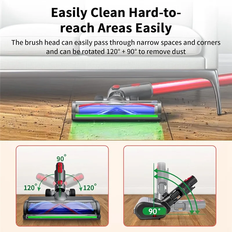 ABWM-الإفراج السريع لينة الأسطوانة فراغ رئيس ل دايسون V7 V8 V10 V11 V15 G5 Gen5 الأنظف مع كامل المنطقة LED الضوء الأخضر