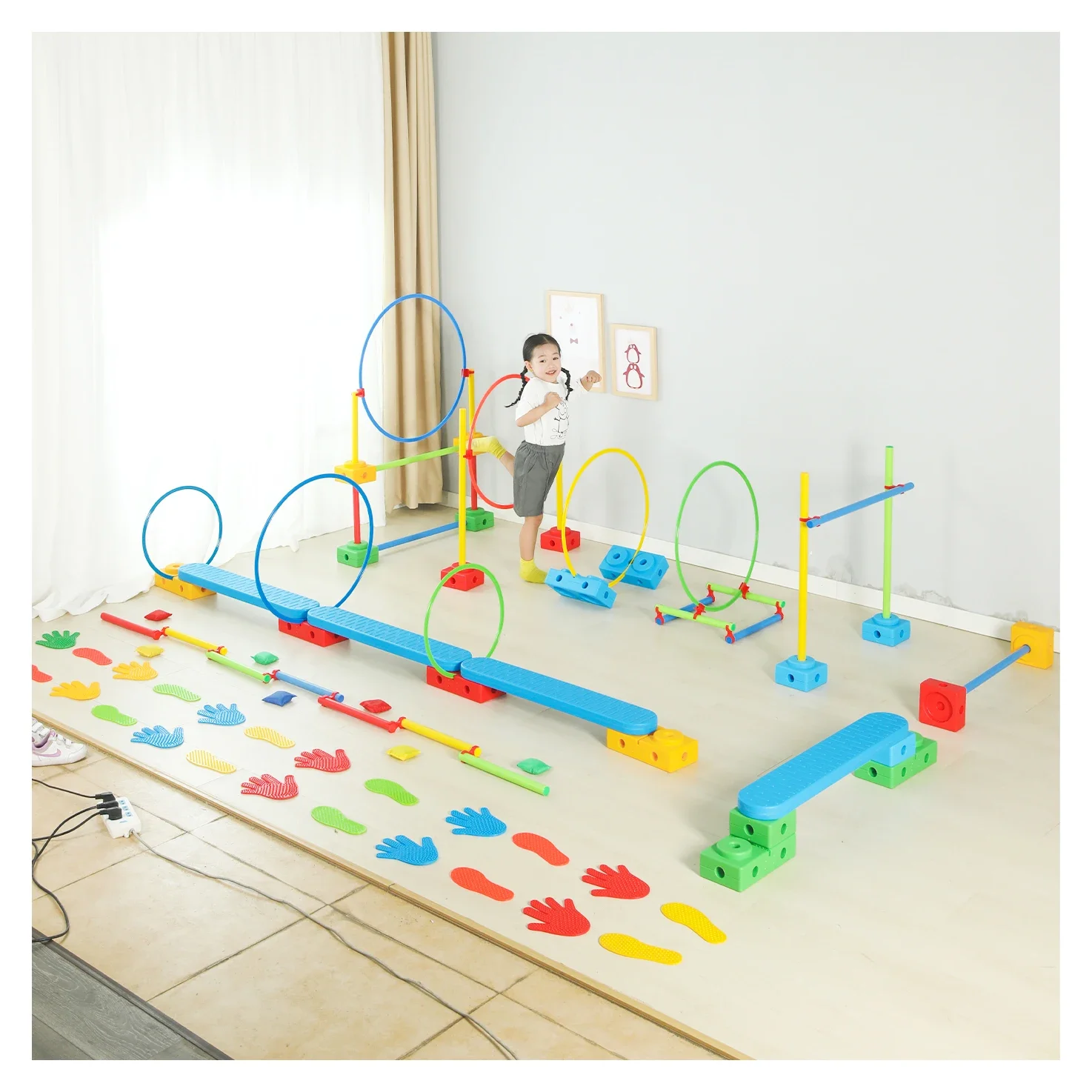 Children's Cone Vestibular Training Combination Balance Bridge Hurdle Drilling Vientiane Combination Portable Football Cone