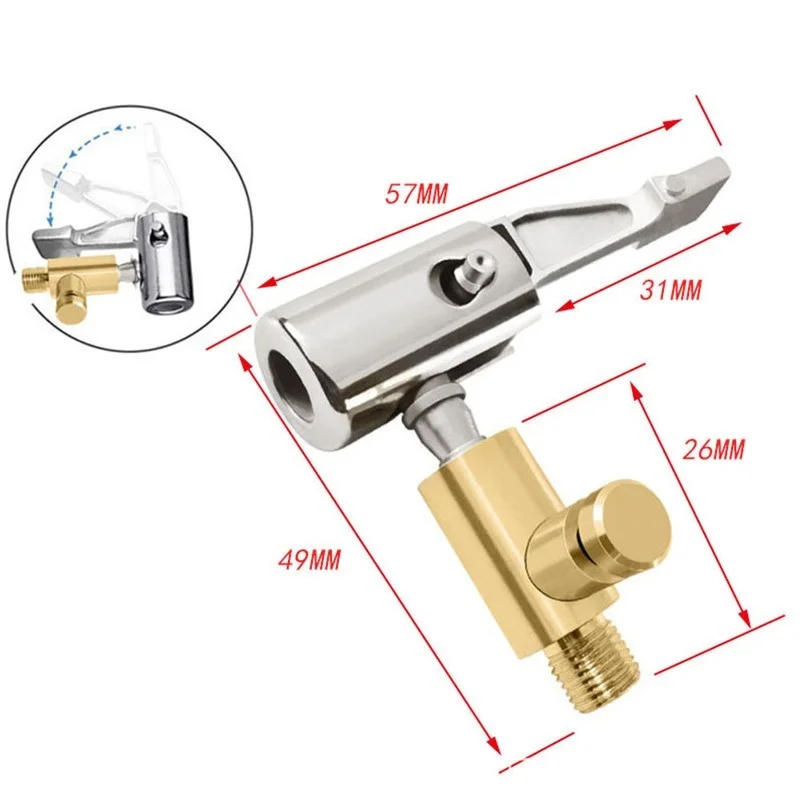 Abrazadera de boquilla de neumático portátil, Conector de bomba inflable, Portabrocas de Inflador de compresor de aire de neumático de coche, se