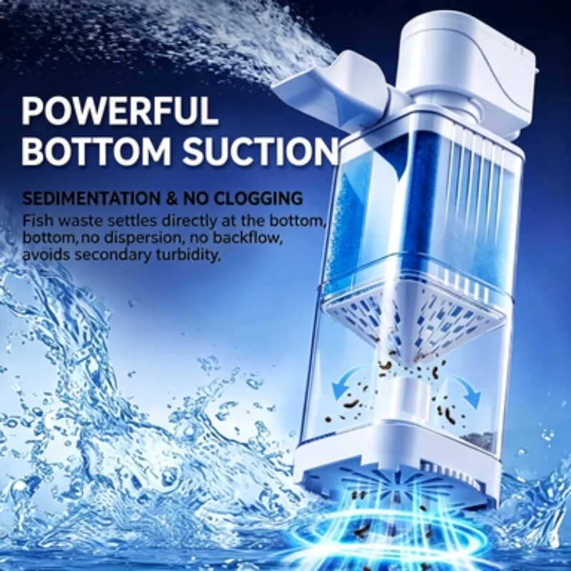ZONGYAN Ultra Quiet Aquarium Filter Built-in 6 in 1 Water Purification Circulation Oxygenation Pump Small Fish Tank Waste