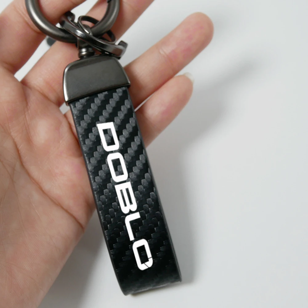 

Car Keychain Carbon Fiber Grain Keyring Car Keychain for Fiat DOBLO Funny Decoration Car Accessories Motorcycle Keychain