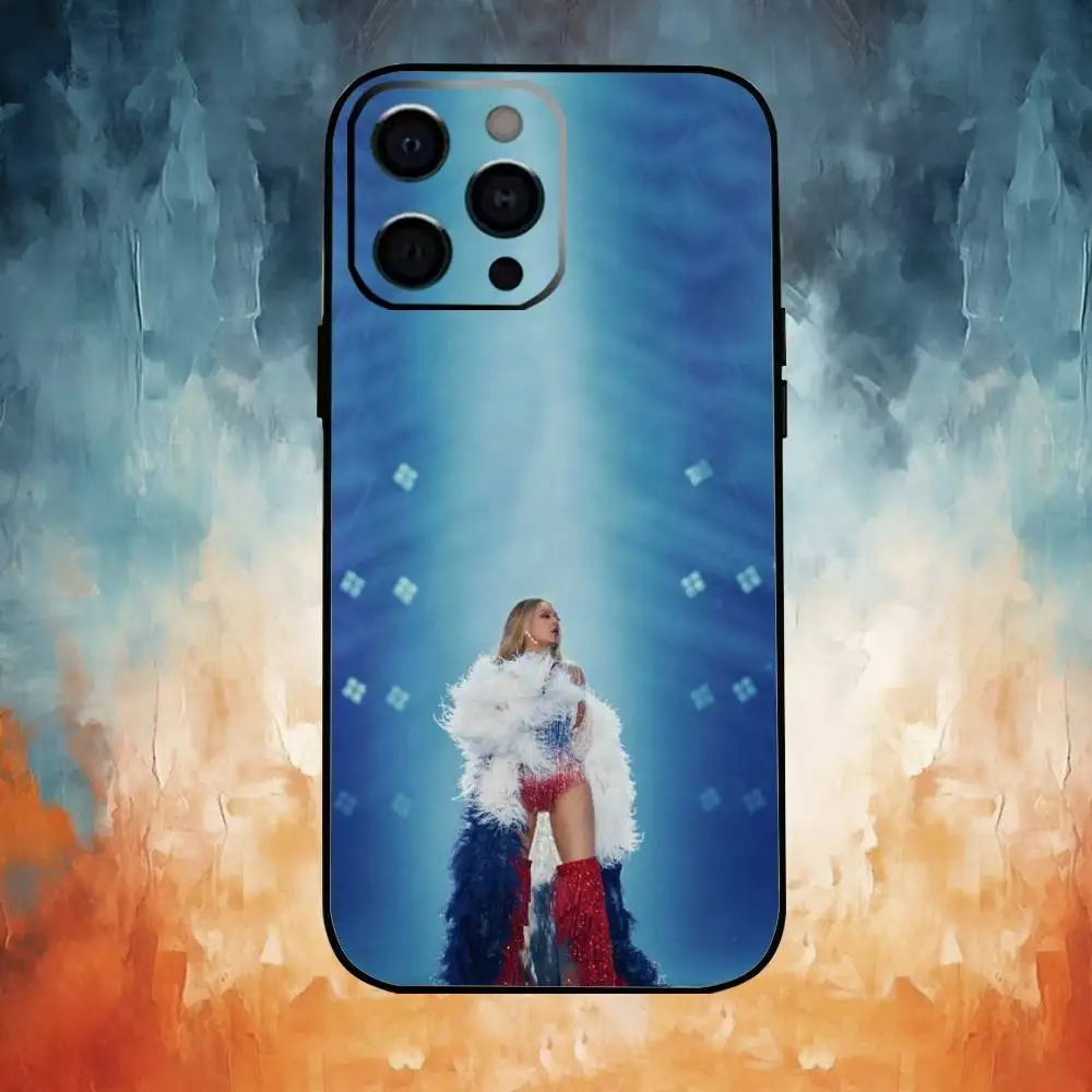 Funda de teléfono cantante Beyonce para iPhone17,16,15,14,13,12,11 Plus,Pro Max, funda negra suave