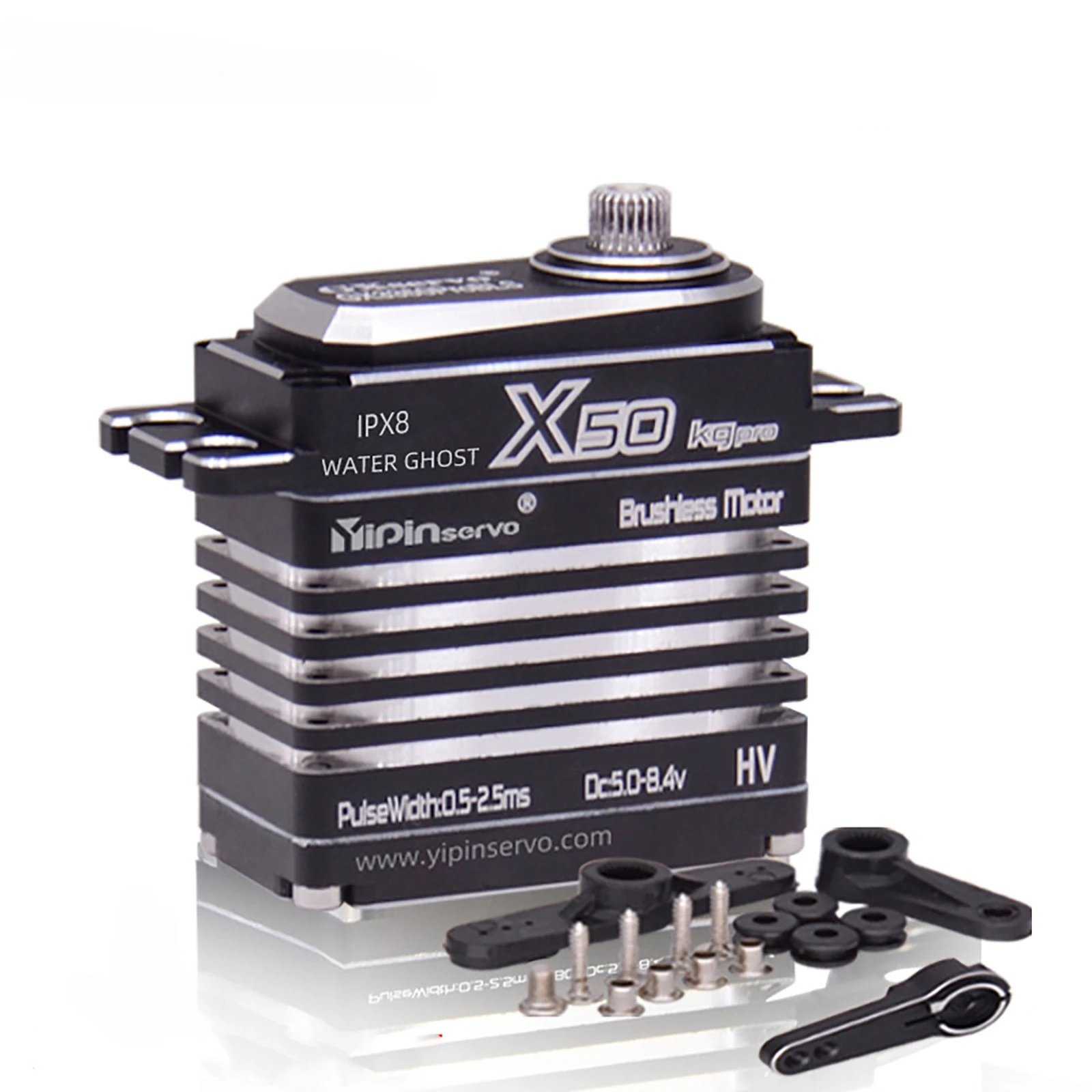 Moteur servo numérique sans balais tout en métal de 50 kg 180 ° /270 °   Servos d'engrenage IP67 en métal de couple élevé de contrôle d'angle pour l'avion de voiture de robot