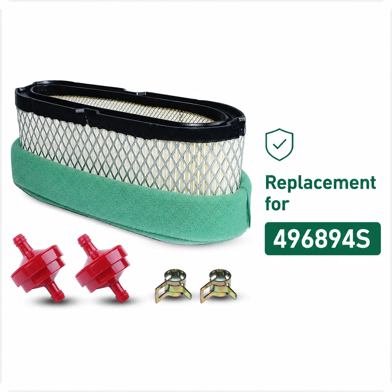 Air Filter Pre Filter Spark Plug Fuel Valve Kit for BS 282700 496894S 272403S LG496894S John Deere Craftsman Lawn Mower