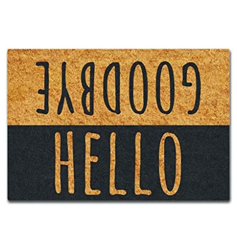 Kaymaz paspas yaratıcı ev dekoratif Hello Goodbye giriş kilim dışında paspaslar flanel paspas