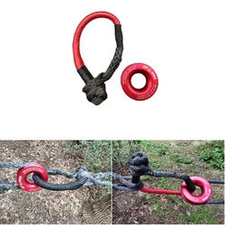 Upgrade 20 Ton 38,000lbs Breaking Strength Winch Synthetic Soft Shackle With Recovery Ring