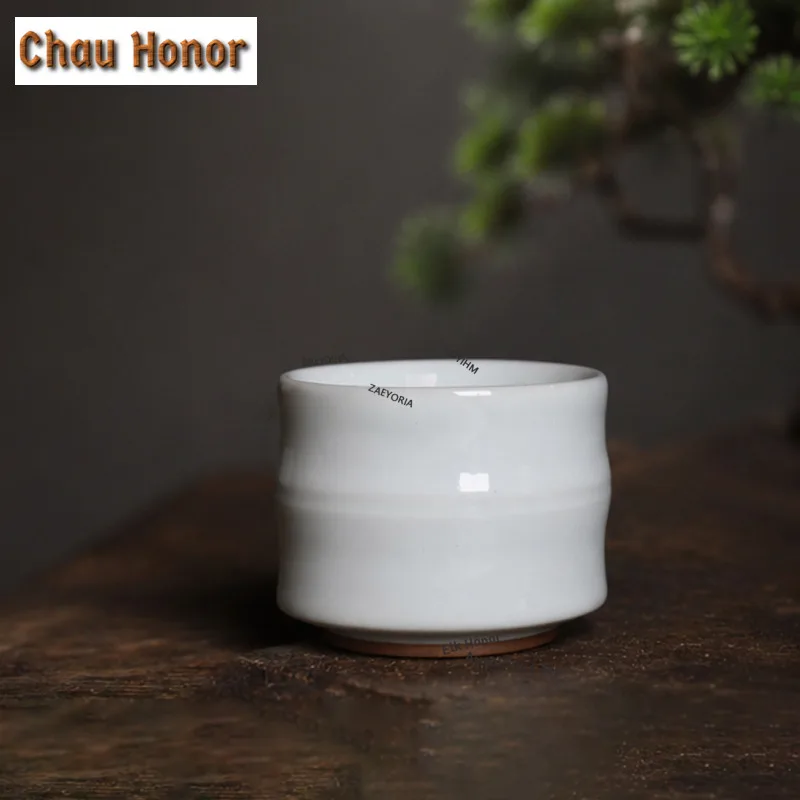 80ml High-end Jun Porcelain Teacup Bamboo Joint Tea Bowl Beautiful Tea Cup Tea-tasting Personal Cup Chazhan Master Cup Tableware