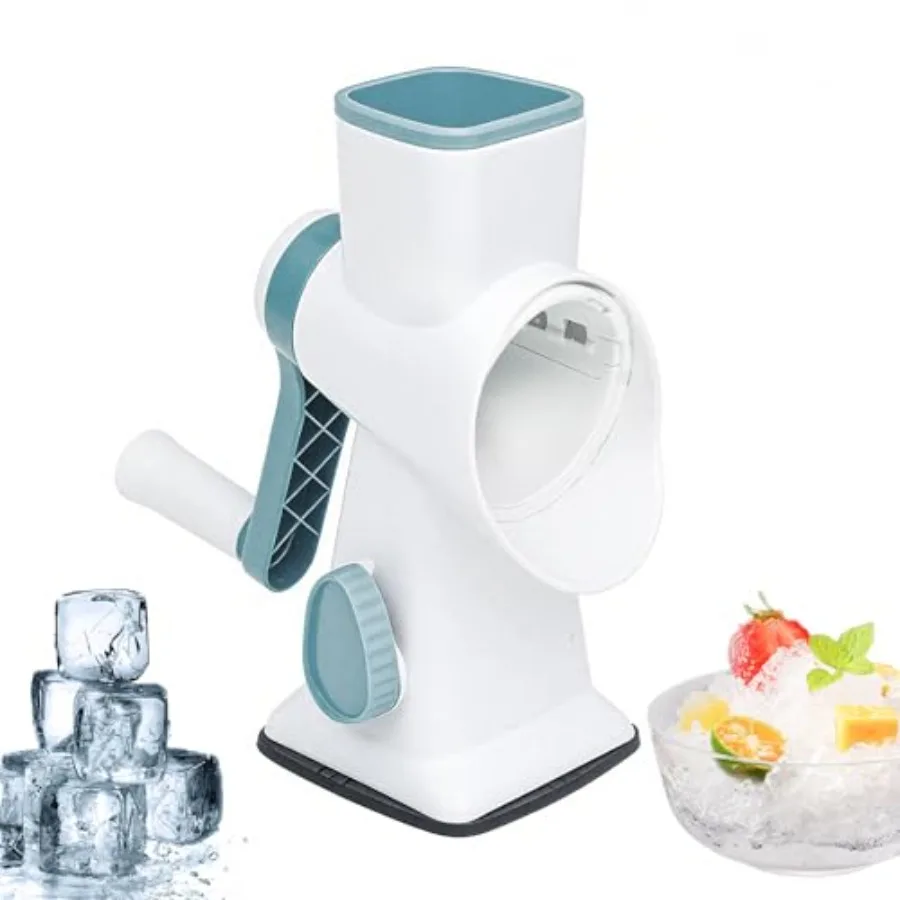 

Portable Manual Shaved Ice Machine for Home Use: Premium Hand Crank Ice Crusher and Snow Cone Maker with BPAFree Design Ideal f
