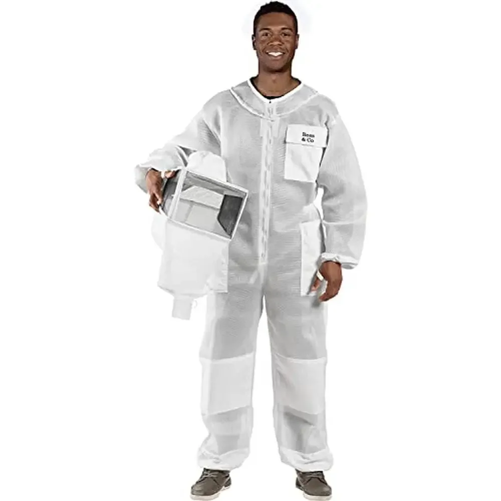 

Ultralight Beekeeping Suit with Square Veil XXXL Removable Ventilated White