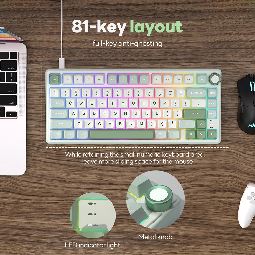 RK R75 Mechanical Gaming Keyboard 80 Keys RGB Wired