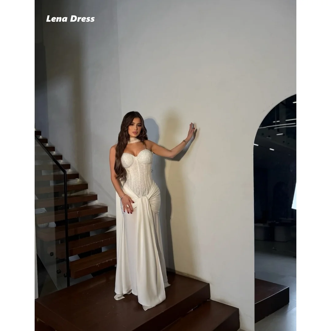 

Lena Customized Evening Dresses 2025 Woman Luxury Women Evening Dress Beige Elegant Gown Shawl Elegant Women's Dresses for Party