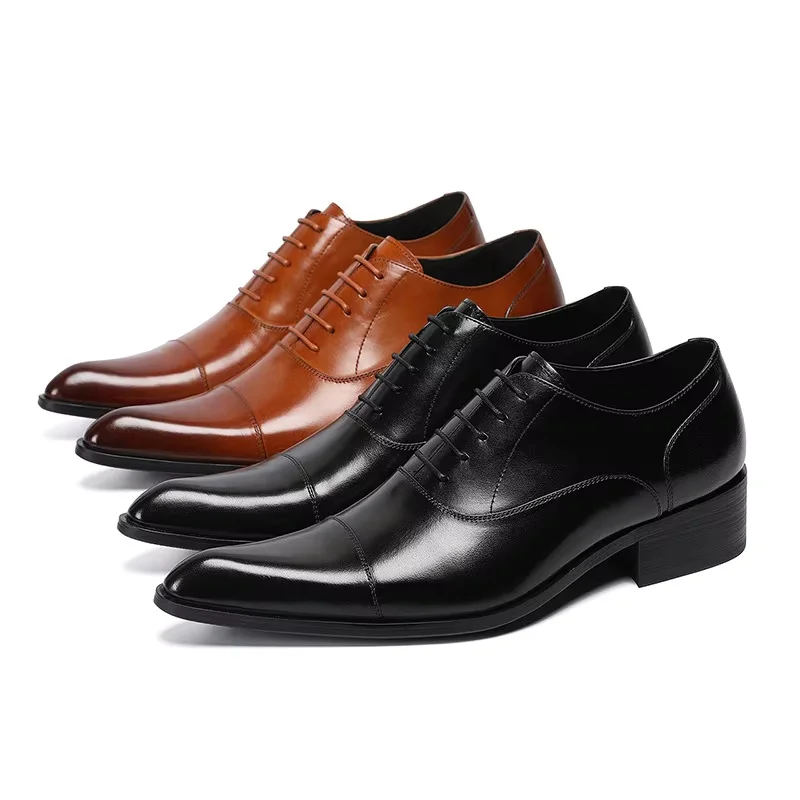 

Brand Trending Genuine Leather Business Dress Shoes Men Retro Patent Leather Oxford Shoes for Men Plus Size 37-47