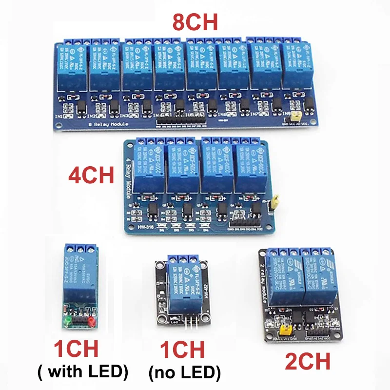 DC 5V 12V Relay Module Board With Optocoupler Relay Output Module 1 2 4 8 way PLC Automation