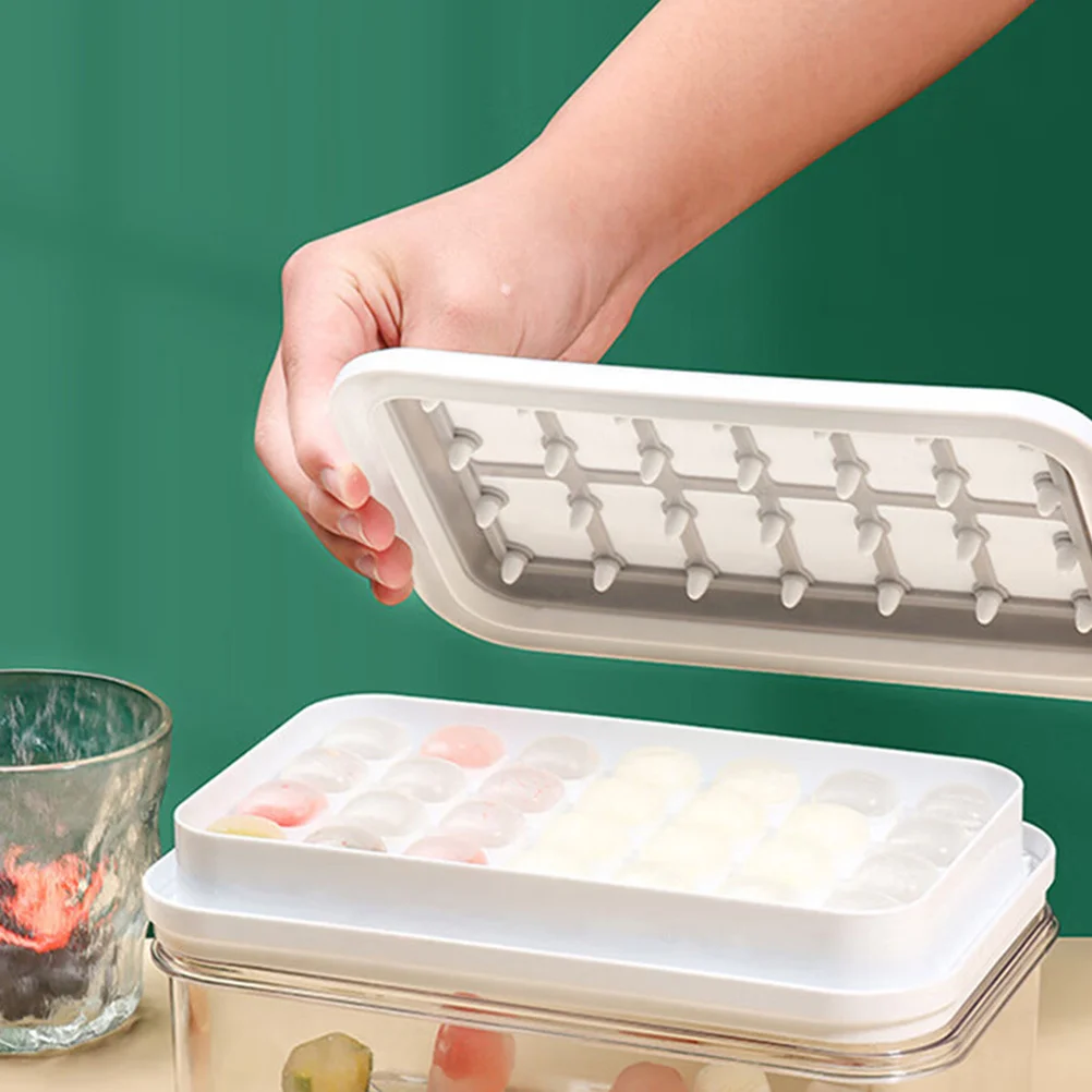 

1Set Round Ice Cube Tray 28-Cavity Press Mold for Freezer Easy Release Longtime Use Ice Making Solution Fast Cooling Kitchen