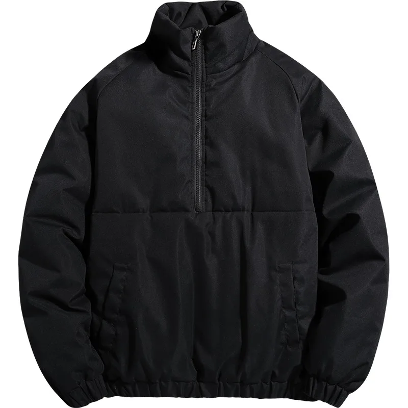 

Autumn and Winter Solid Color Men's Pullover Fashion Casual Long-sleeved Warm Stand-up Collar Half-zip Sports Outdoor Top
