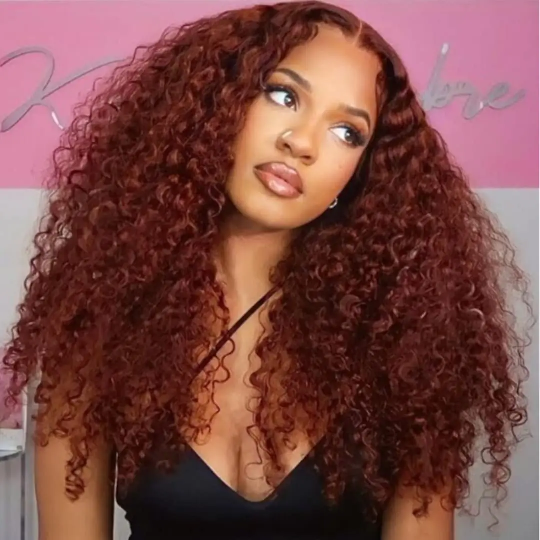 Reddish Brown Lace Frontal Wig Human Hair Pre Plucked 4X4 5x5 Curly Wigs 13X4 13x6 Colored Lace Front Human Hair Wigs for Women