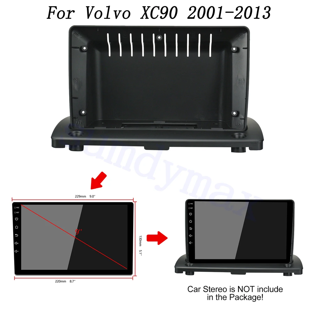 9 Inch Car DVD Frame Audio Dashboard Trim Kit Panel Radio Car Multimedia Player For Volvo XC90 2001-2013 car radio panel