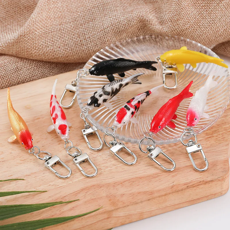 Creative Simulation Koi Fish Model Keychains, Ornamental Fish Decorative Items, Flowing Scene Ornaments, Bags And Pendants