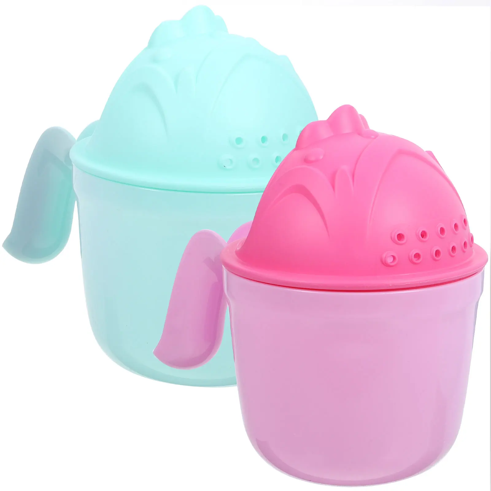 

2Pcs Baby Shampoo Cup Wash Hair Rinse Curved Handle Infant Rinser PP Bath Kids Cartoon Design Safe Water Outlet Shower Supplies