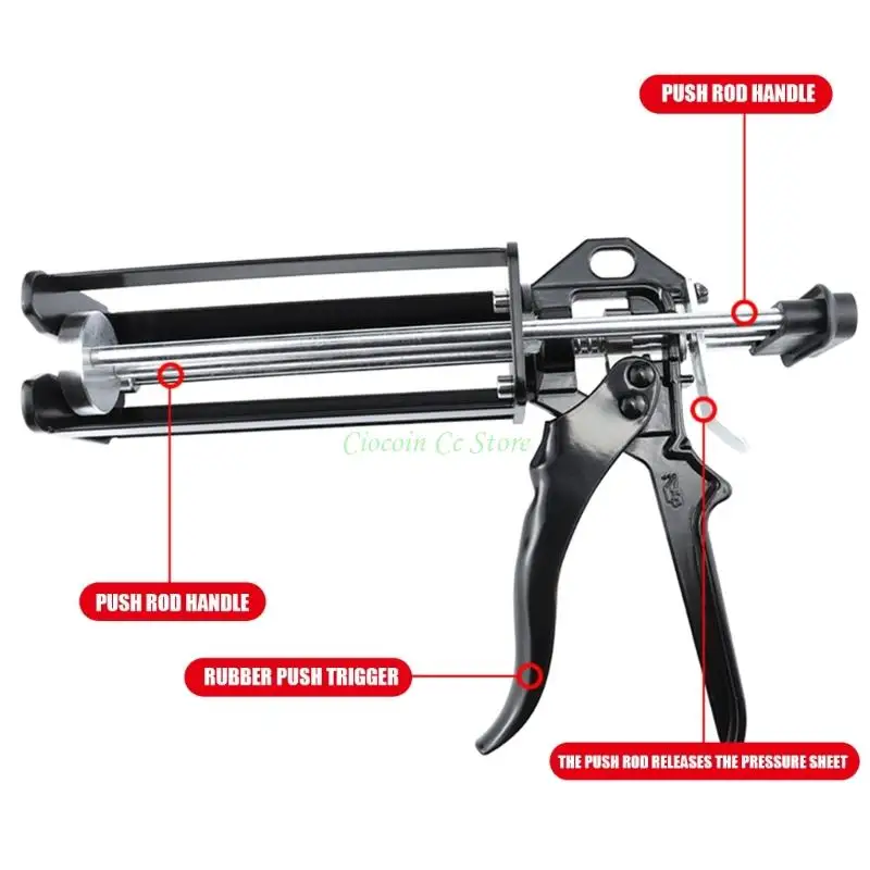 X90F AB Double Component Hand Push Metal Glues Dispenser For Plastic And Metal Bonding