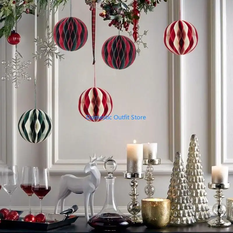 6pcs Circle a nido d'ape decorazione carta per esterni interni usi per feste 68tc 68tc