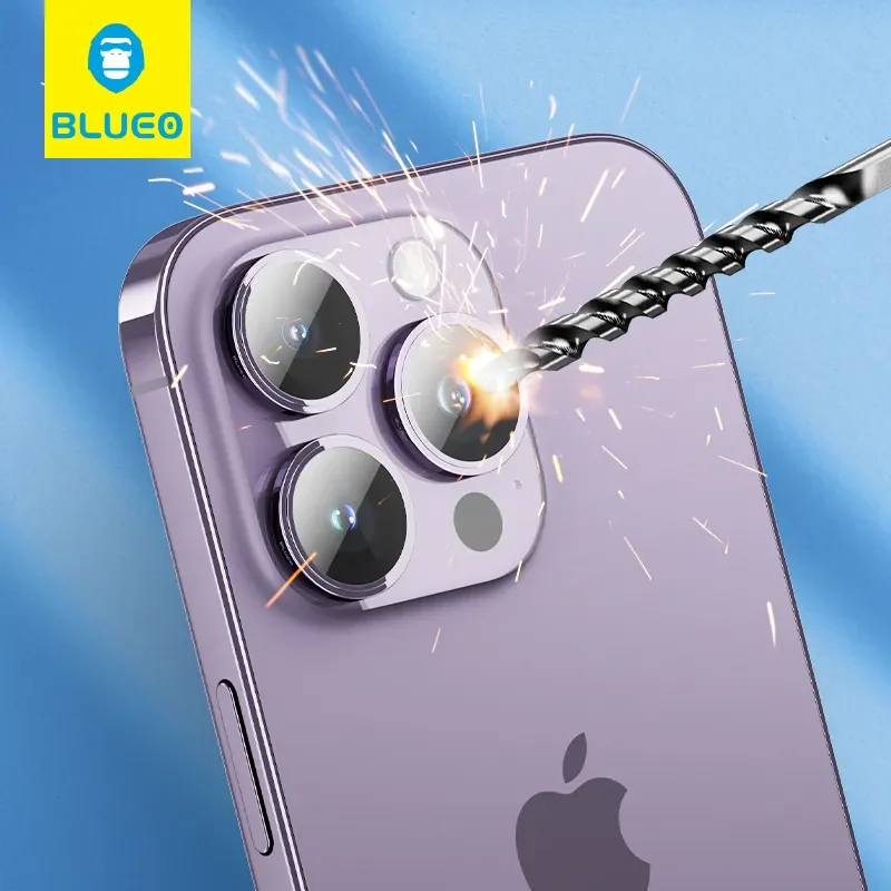 Blueo Sapphire Material For iPhone 14 Pro Max Camera Lens Protector, Metal Anti Scratch Cover for iPhone 14 Pro Lens Protector