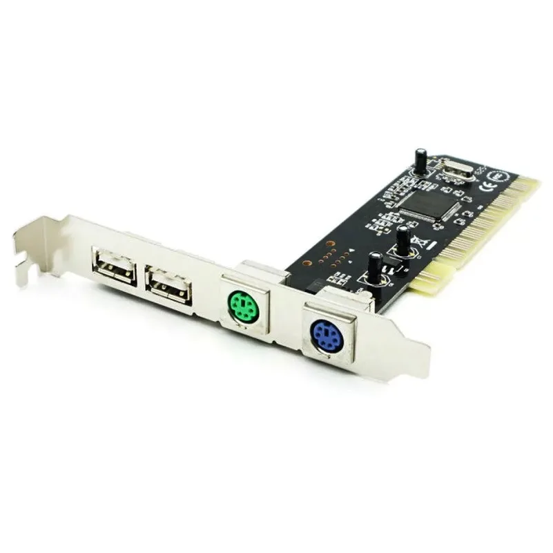 FOR PC Keyboard Mouse Adapter Card Expansion ConverterPCI to 4 Ports (2*PS/2 & Dual USB 2.0 Ports)