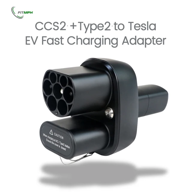 Adapter FITMPH CCS2+Type 2 na NACS Tesla, konwerter DC&AC 2-w-1, 250kW dla Modelu 3/X/Y/S, maks. 250V 32A, do Tesla z USA w Europie