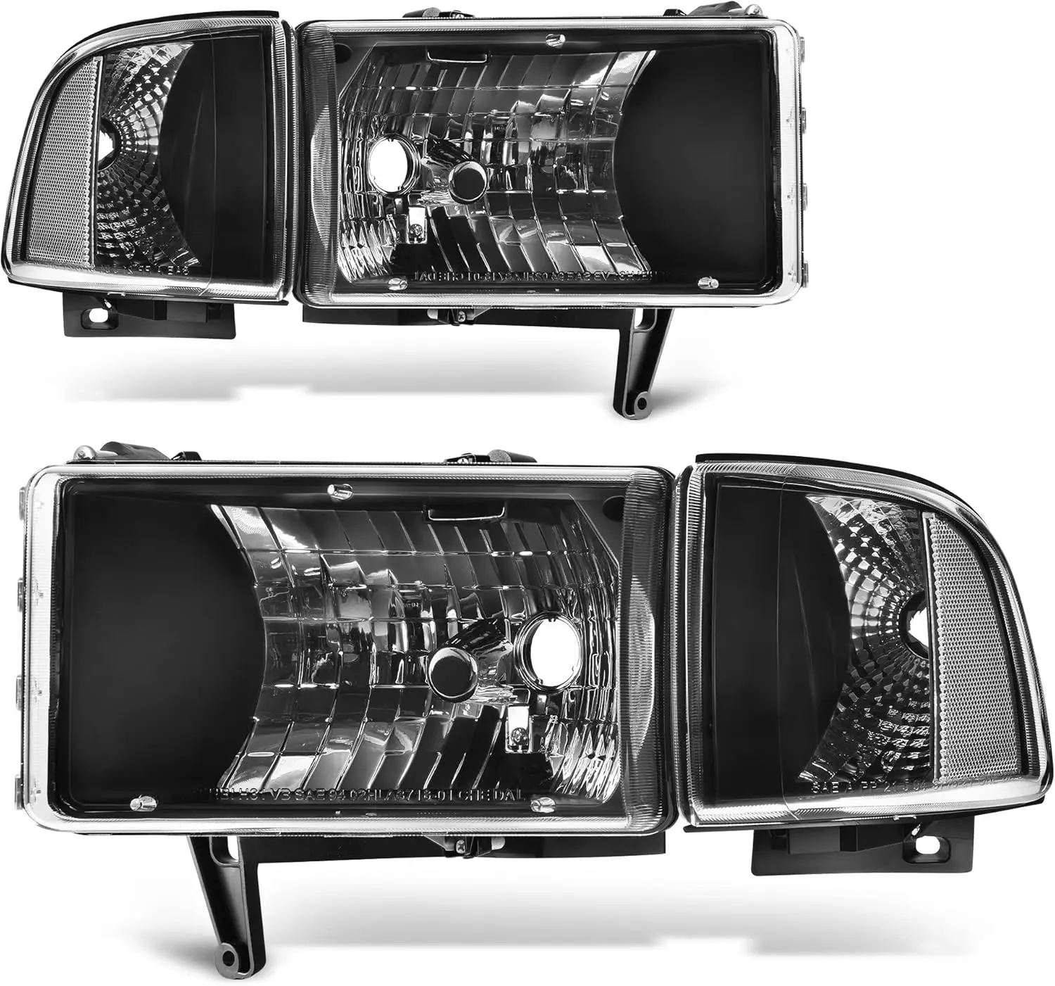 Headlights Assembly Compatible with 1994-2001 Dodge Ram 1500/1994 1995 1996 1997 1998 1999 2000 2001 2002 Ram 2500 3500 Pickup B