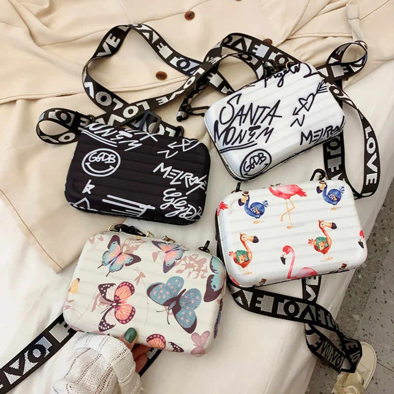 Fashion Mini Women Shoulder Bag Letter Zipper Pures Printed Crossbody Casual Phone Bag