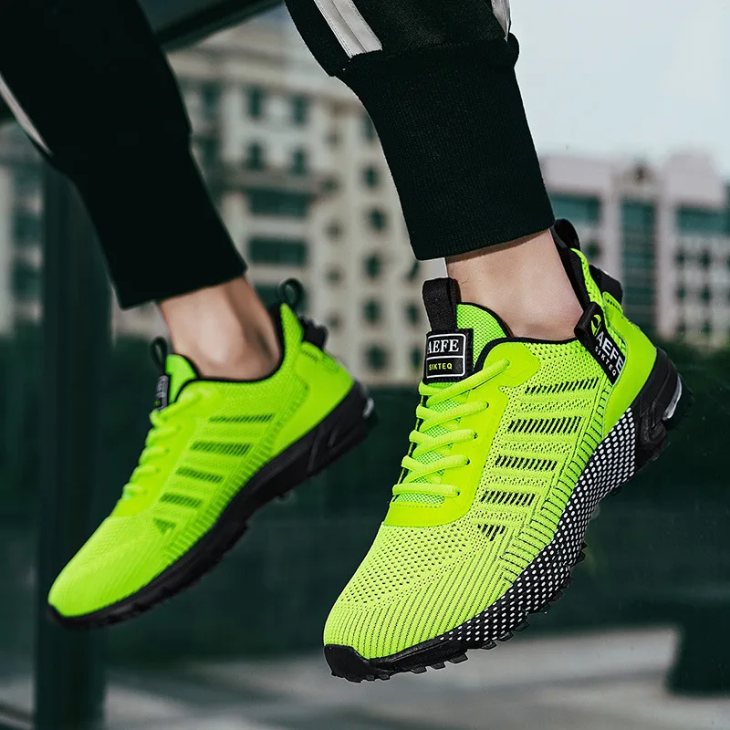 

Fashion Men's Mesh Running Shoes Summer Outdoor Comfortable Breathable Sneakers Plus Size Men's Lace-up Lightweight Casual Shoes