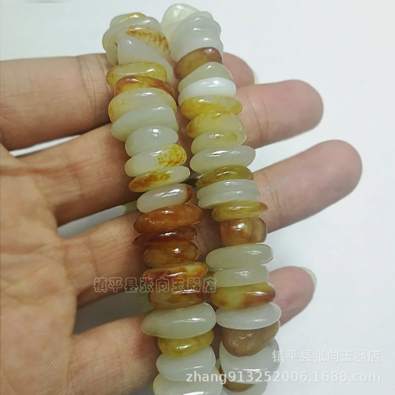 

Браслеты из необработанных нефритовых бусин Хотан, нестандартной формы, нефритовые украшения