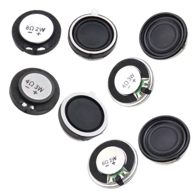 2pcs 20/23/28/30/32/36/40mm 8/4Ω 3/2W Metal Case/Plastic Composite Diaphragm Speaker Circular Loudspeaker