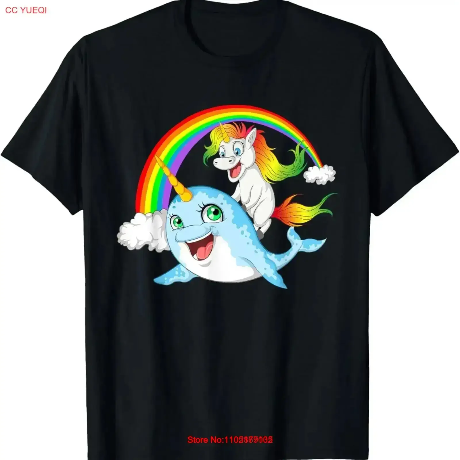 Unicorn Riding Narwhal Funny Narwhale Costume T Shirt vintage Washed fashion Slightly designer clothes Top For Everyday Wear