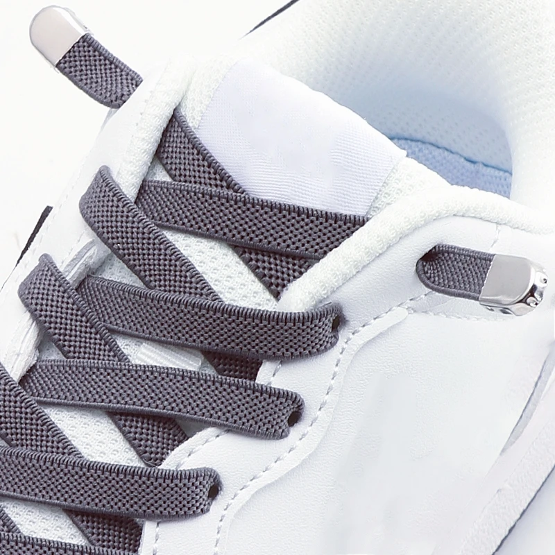 

New Elastic Laces Sneakers No Tie Shoe Laces 8MM Wide Flat Shoelaces Without Ties Kids Adult Shoelace Shoe Accessories 2Pair