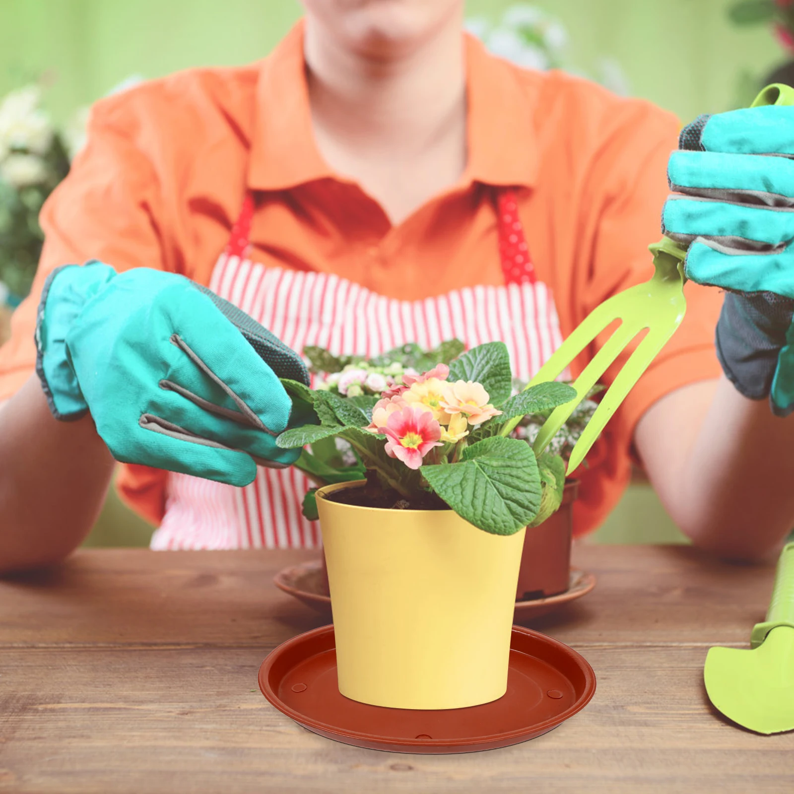 

5Pcs No Spill Damage Plastic Flowerpot Trays Practical Plant Pot Baseplates Red Plant Pot Tray Flowerpot Base Tray