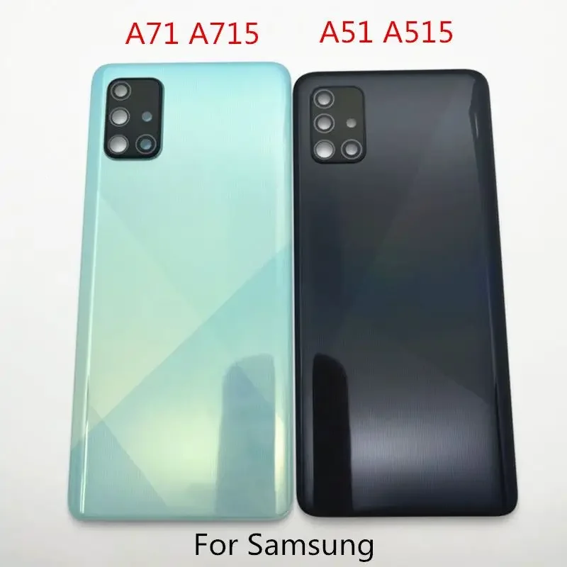 For Samsung Galaxy A51 A515 A71 A715 Phone Housing Case Battery Back Cover Rear Door Cover Camera Lens Replacement Part