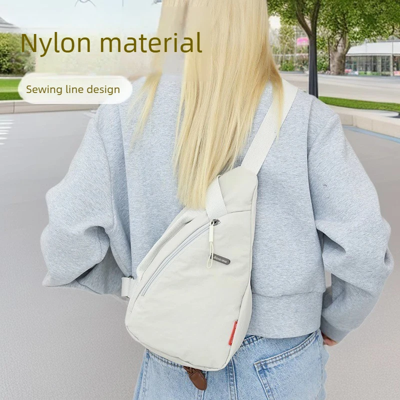 

Nylon Crossbody Chest Bag Women Sporty Multi Pocket Small Shoulder Bag Trendy Design