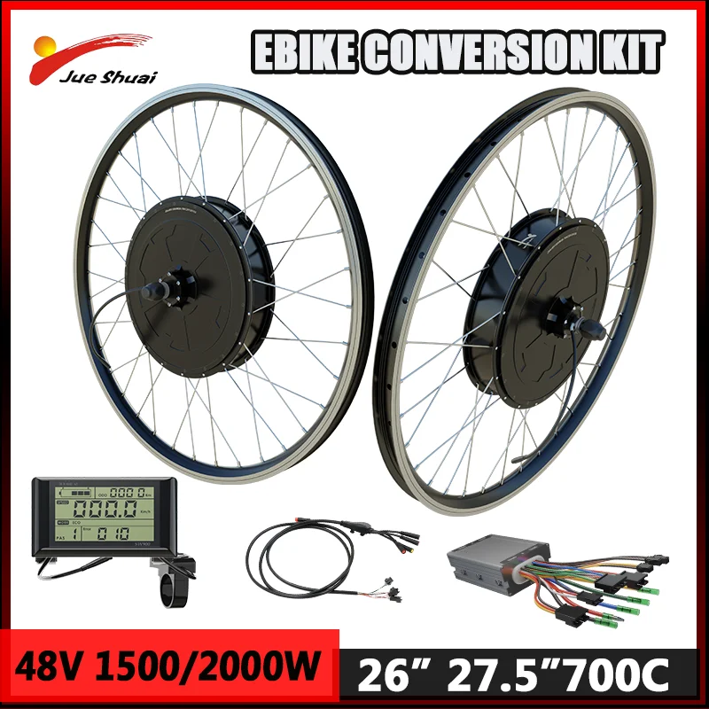 60KM/H Top Speed E Bike Conversion Kit 48V 1500W 2000W Brushless Rear Hub Motor Wheel Electric Bike Kit with SW900LCD Display