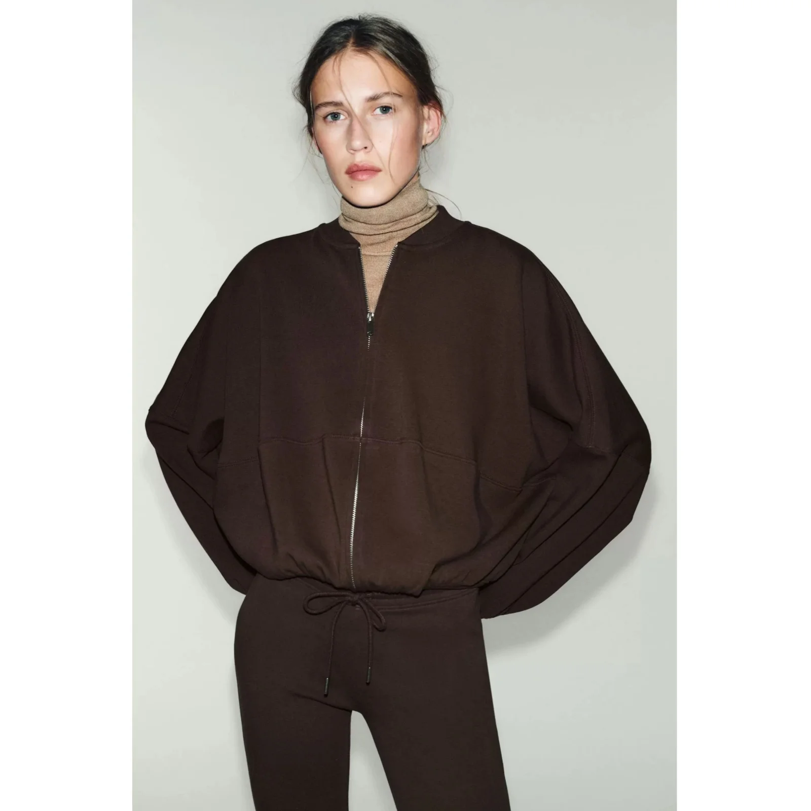 Women's Pilot Jacket Coat Long Sleeve Double-sided Cloth Bell Bottom Pants High Waist Belted Fashion Set Casual Style Autumn ...