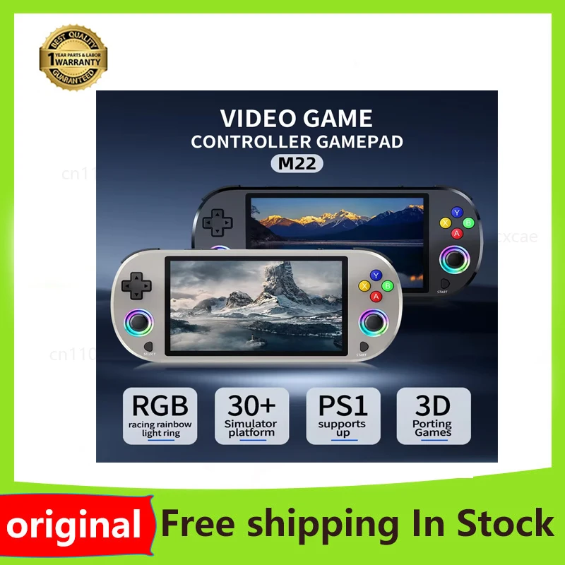 جديد 128GB M22 Pro المحمولة جيب ريترو يده لعبة فيديو وحدة التحكم 5.0 بوصة IPS شاشة 1920*1080 عرض دعم لينكس Emelec