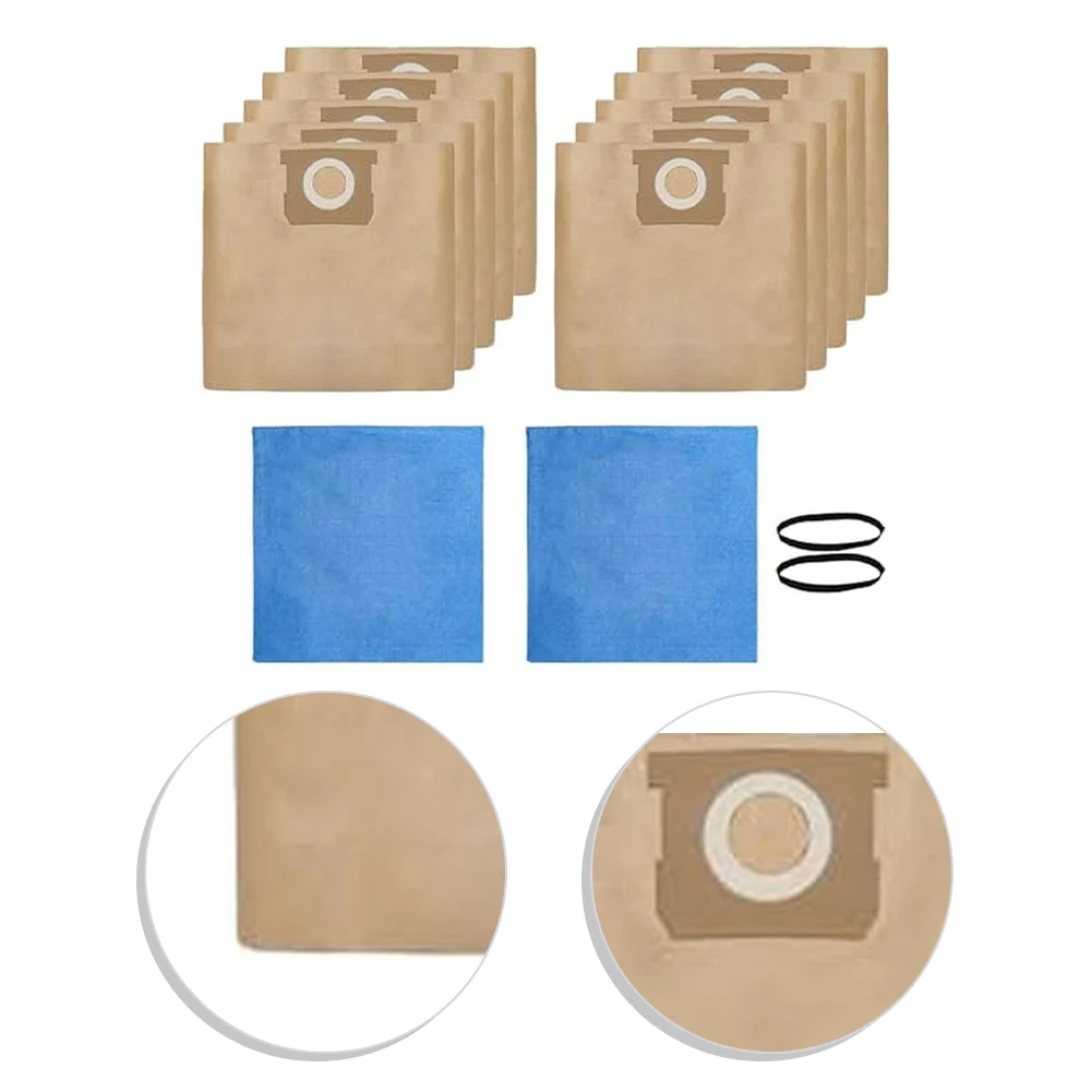 Reusable Blue Cloth Filters with Disposable Paper Bags for Porter-Cable For 5 Gal 6 Gal Vacuums SL1811For 5 SL18116 14 pcs