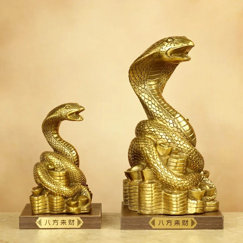 Bronze snake ornament mascot twelve zodiac signs Ruyi Fu snake home decoration office metal gift