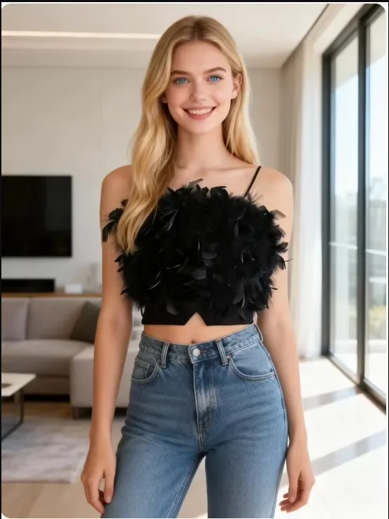 New Autumn Winter Fashion Real ROstrich Feather Tops Women Natural Turkey Feather Gilet Lady Fluffy Wraps Waistcoat al