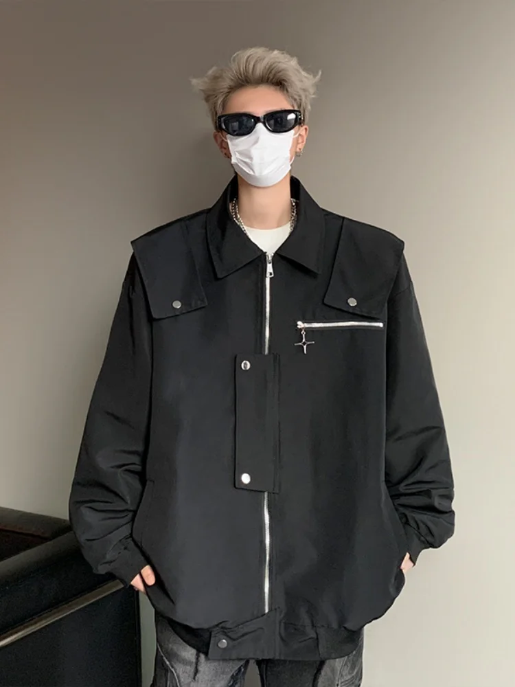 

American High Street Sle Men's Pilot Jaet 2024 New Autumn Zipper Design Casual Workwear Outerwear Faionable Youth