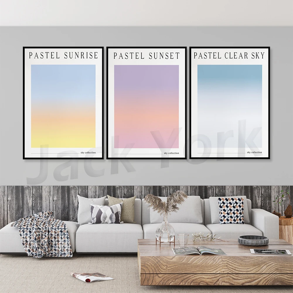 

Gradient Sunrise Modern Art Print, Abstract Wall Art Decor, Danish Pastel Poster, Digital, Kitchen, Bathtoom, Living Room